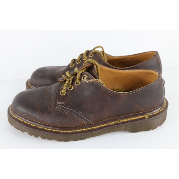 Vtg 90s Dr Martens Mens UK 6 US 7 Distressed Chunky Leather Shoes Oxfords Brown main image 6